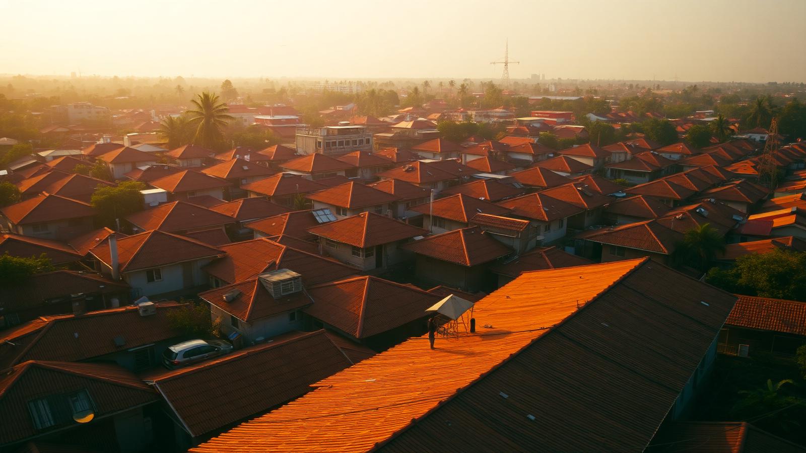 Freetown rooftops at golden hour